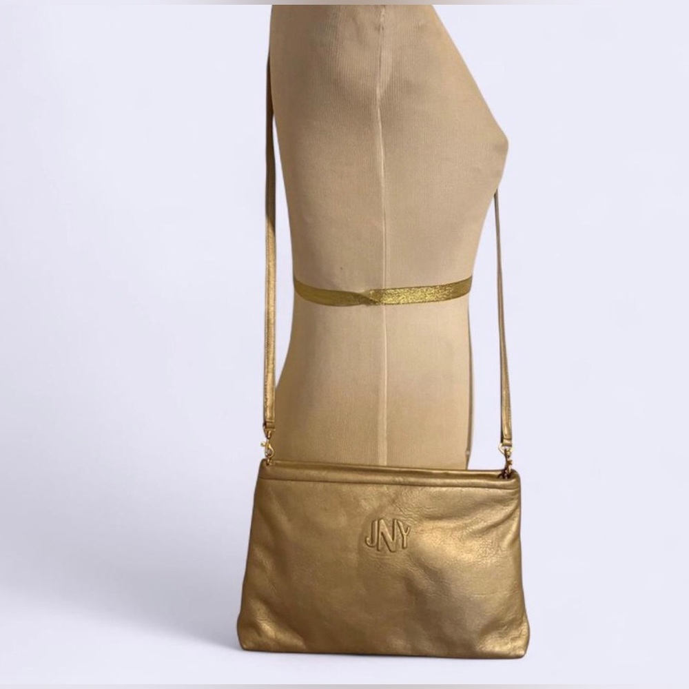 Vintage Jones New York Gold Leather Purse Shoulder Bag Crossbody